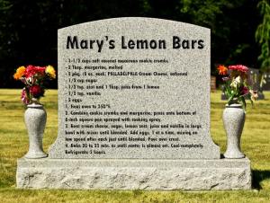 lemon bars recipe gravestone